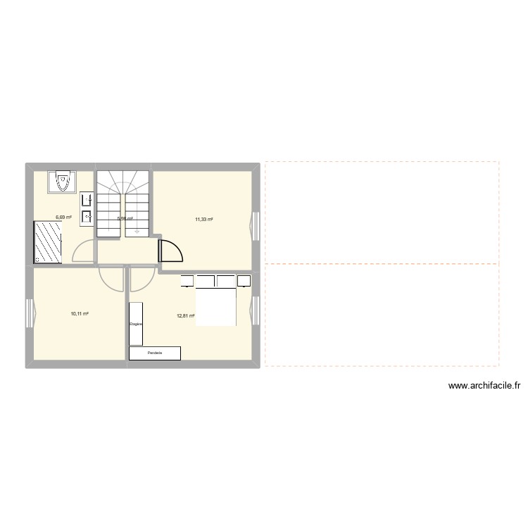 Etage maison. Plan de 0 pièce et 0 m2
