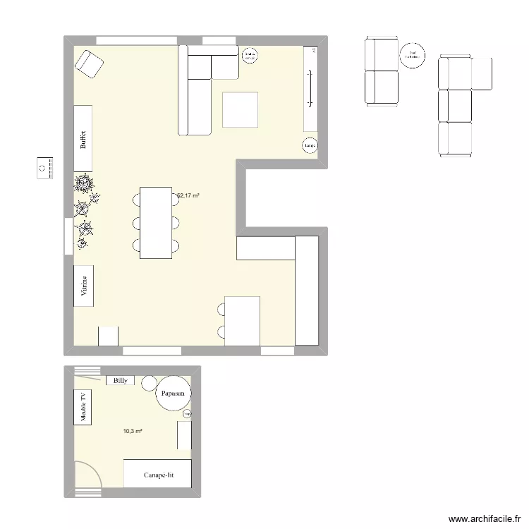 Salon. Plan de 