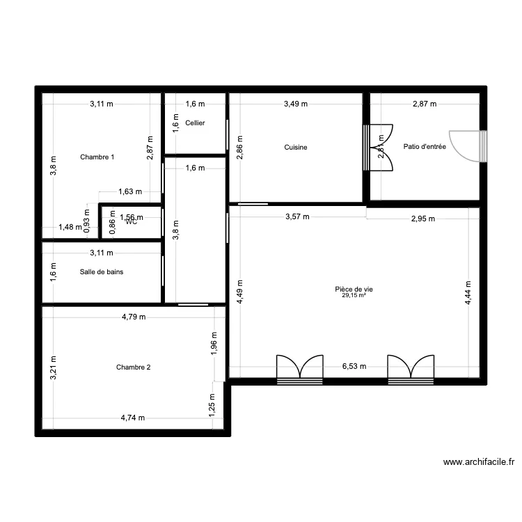 CARGNELUTTI - Maison. Plan de 9  et 88 m²