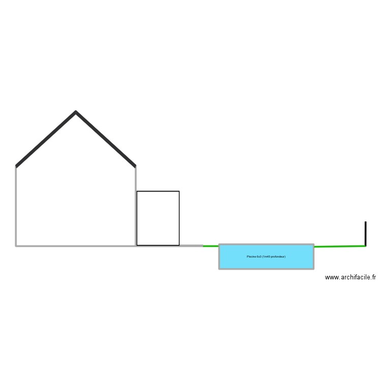 plan coupe piscine 6/3 Orgeas. Plan de 1 pièce et 9 m2
