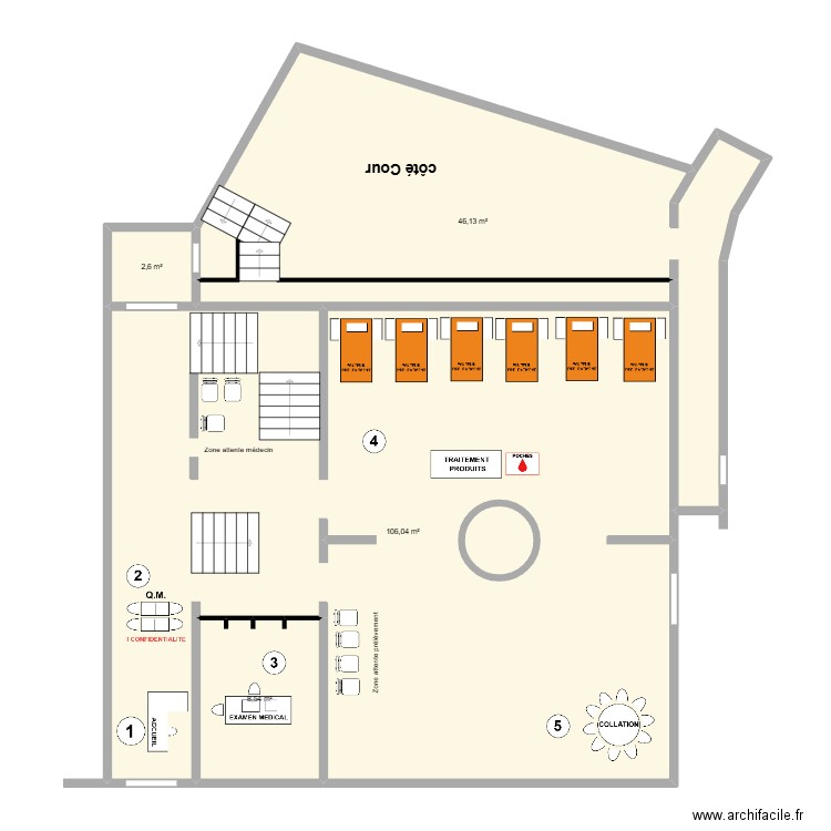 Eden Charleroi. Plan de 4 pièces et 163 m2
