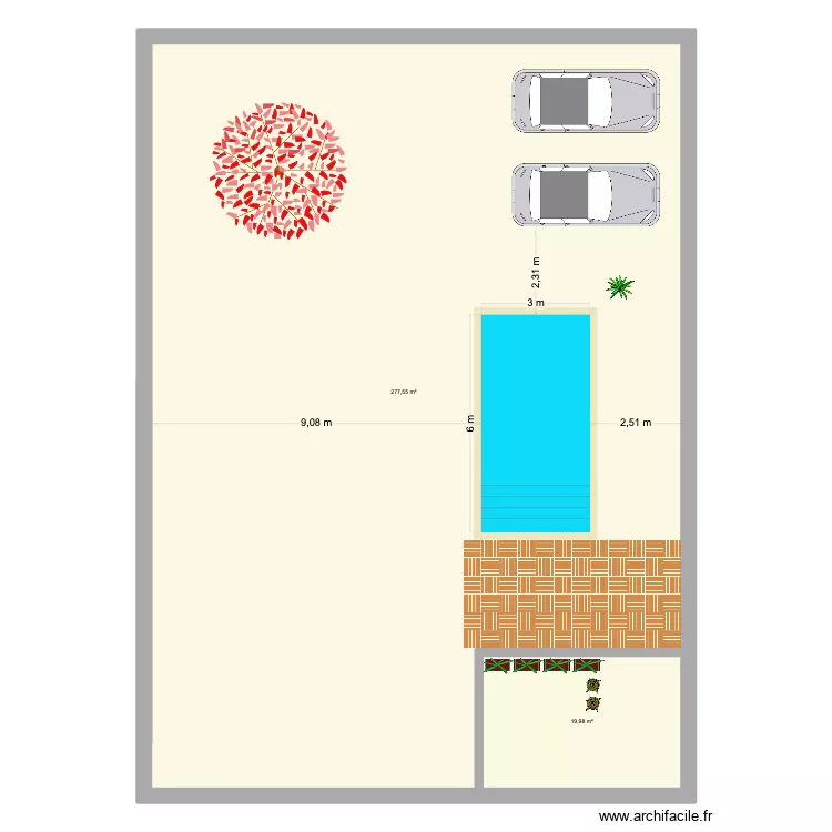 Montchat Piscine. Plan de 2  et 298 m²