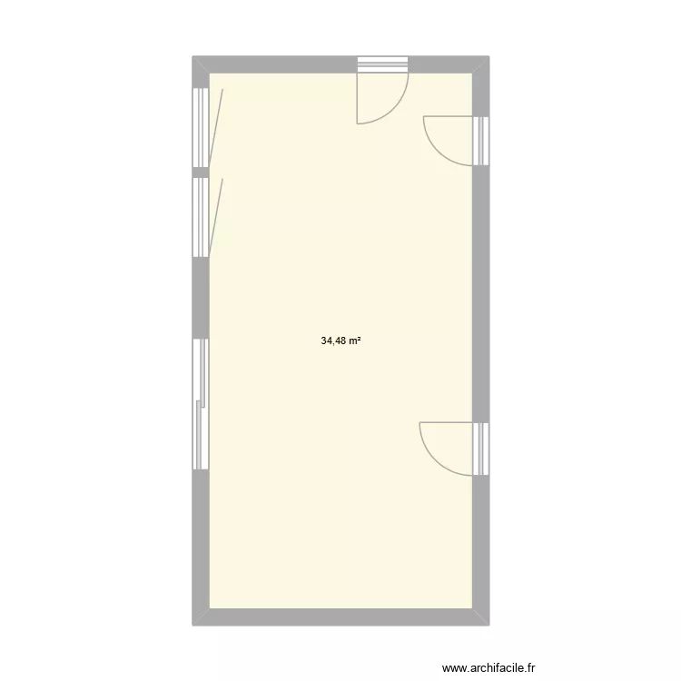 plan cuisine. Plan de 1  et 34 m²