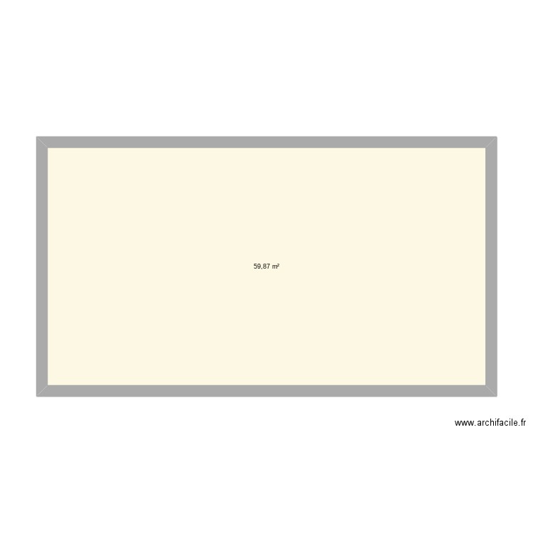 50m2. Plan de 1 pièce et 60 m2