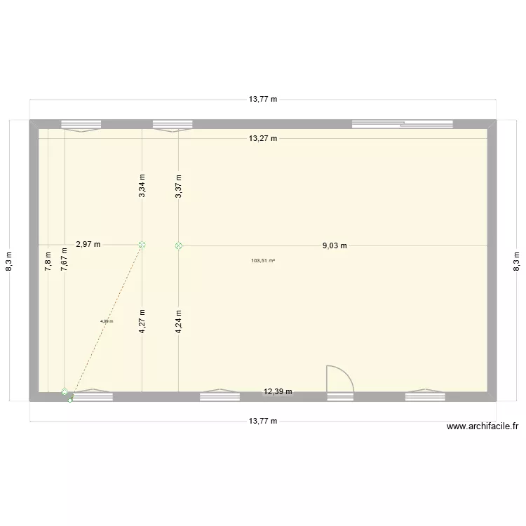GHG. Plan de 1  et 104 m²