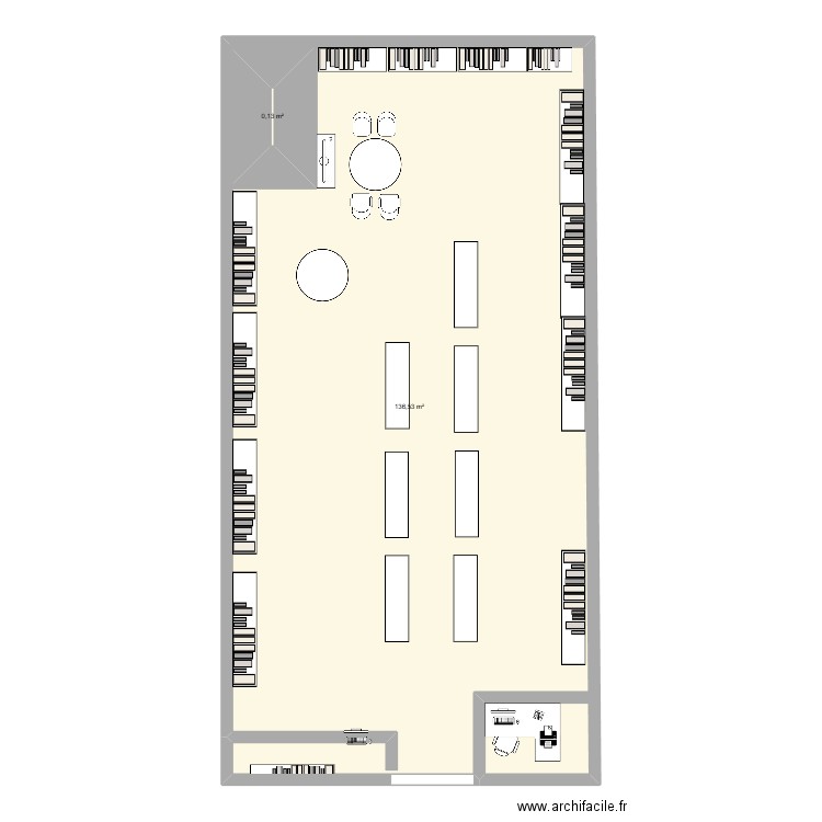 CREANOUS MAGASIN. Plan de 2 pièces et 144 m2