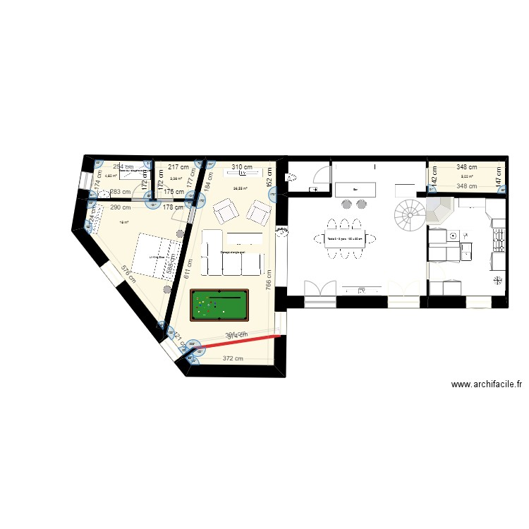 plan maison meublé 2. Plan de 0 pièce et 0 m2