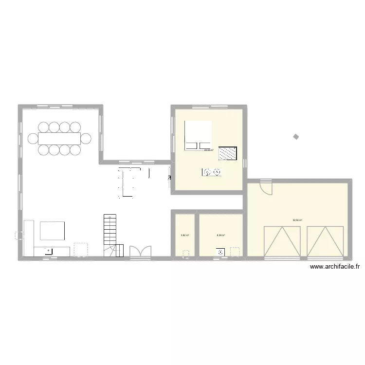 Maison. Plan de 5 pièces et 162 m²