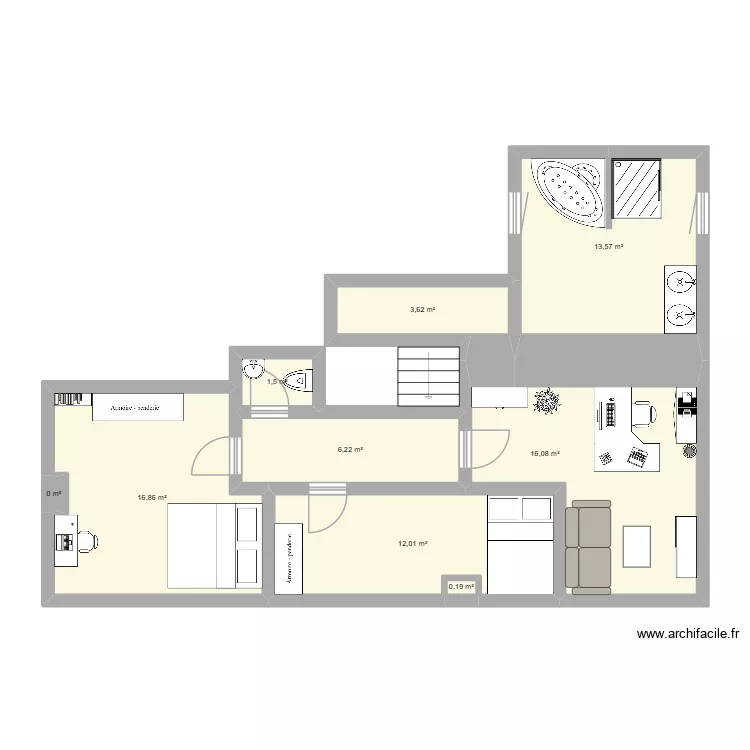 1er Scry 2. Plan de 9  et 70 m²