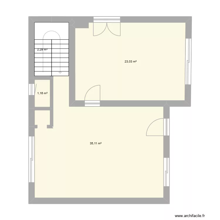 maison V1. Plan de 4  et 62 m²