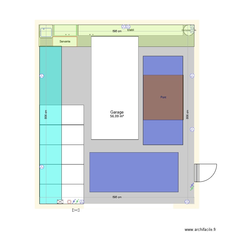 Aménagement garage JLH. Plan de 1 pièce et 56 m2