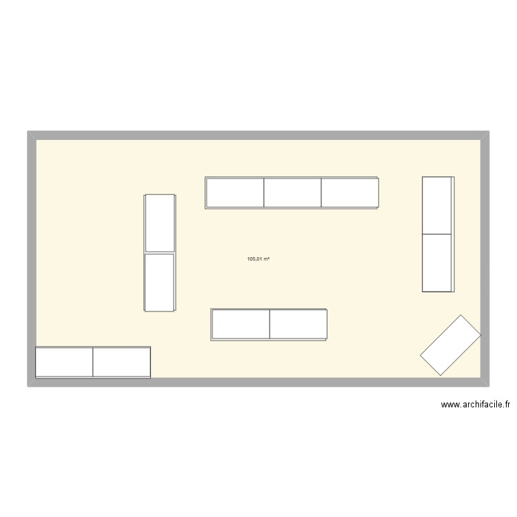 18 ANS. Plan de 1 pièce et 105 m2
