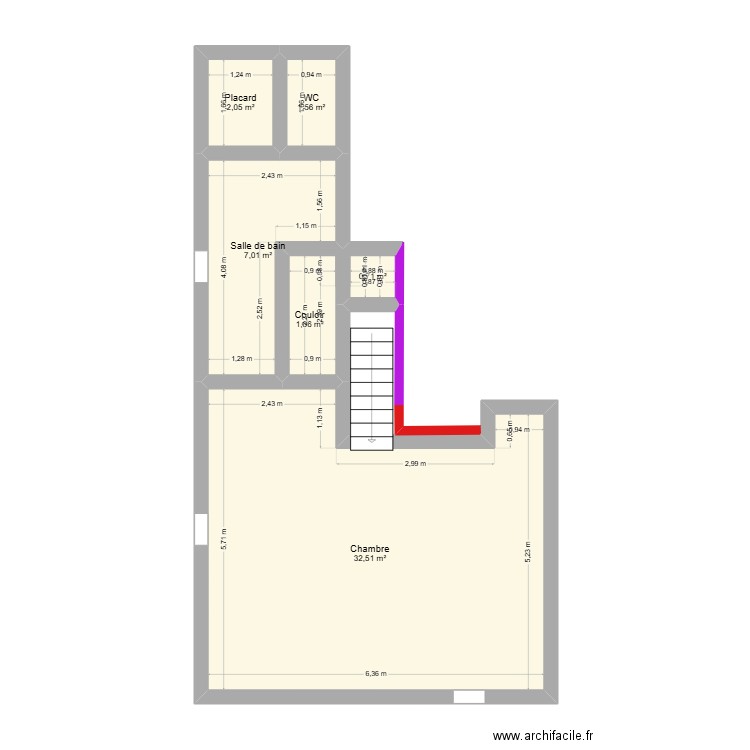 maison V3 2025. Plan de 6 pièces et 46 m2