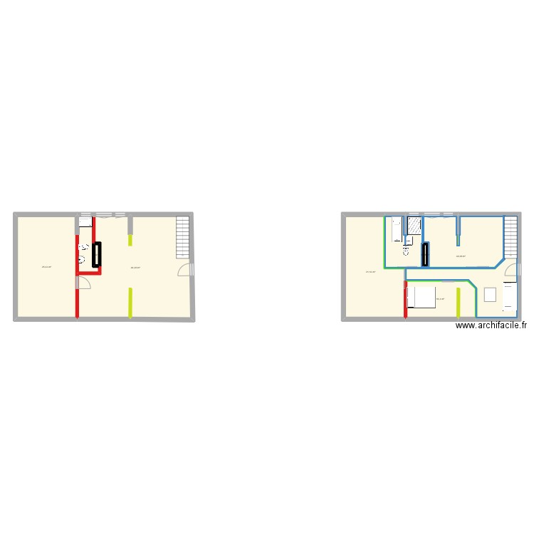 etage. Plan de 7 pièces et 143 m2