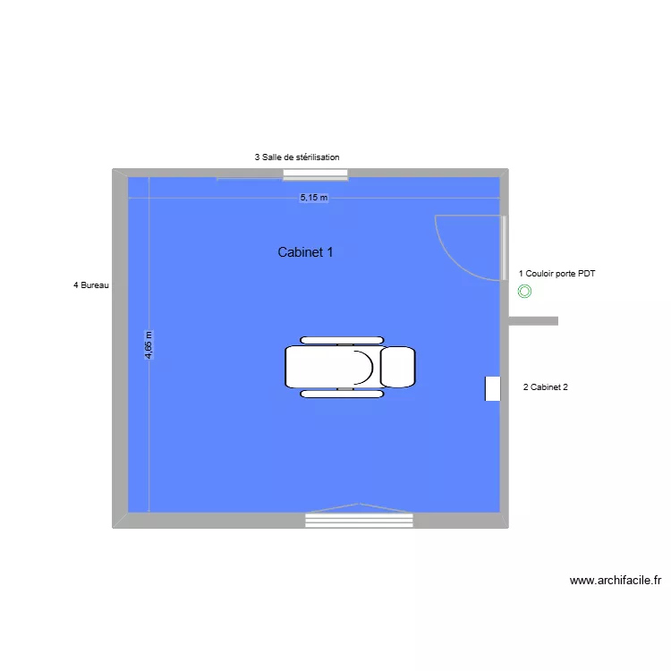 20010 Cabinet 1. Plan de 1  et 24 m²