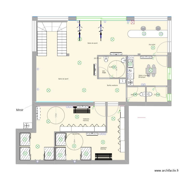 Plan Mélyne . Plan de 10 pièces et 211 m2