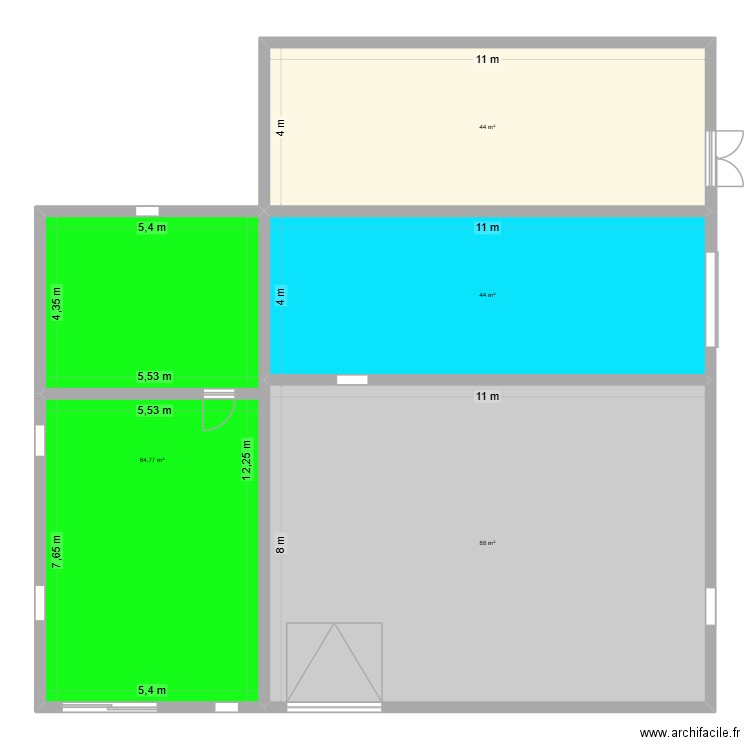 grange saint cricq. Plan de 4 pièces et 241 m2