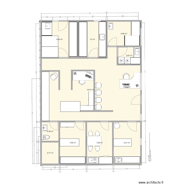 Bureau vet. Plan de 0 pièce et 0 m2