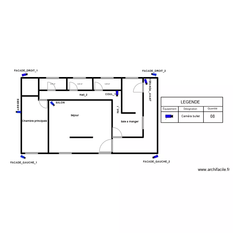 ngando. Plan de 8  et 100 m²
