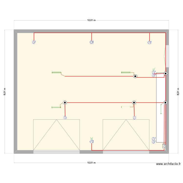 Garage Yves. Plan de 1 pièce et 73 m2