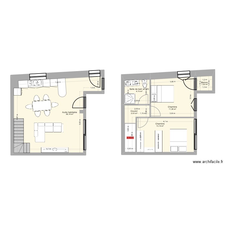 lot 3 cote jardin. Plan de 7 pièces et 73 m2
