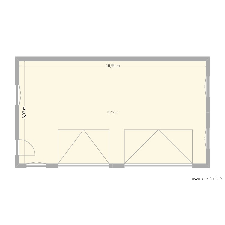 garage seb. Plan de 1 pièce et 66 m2