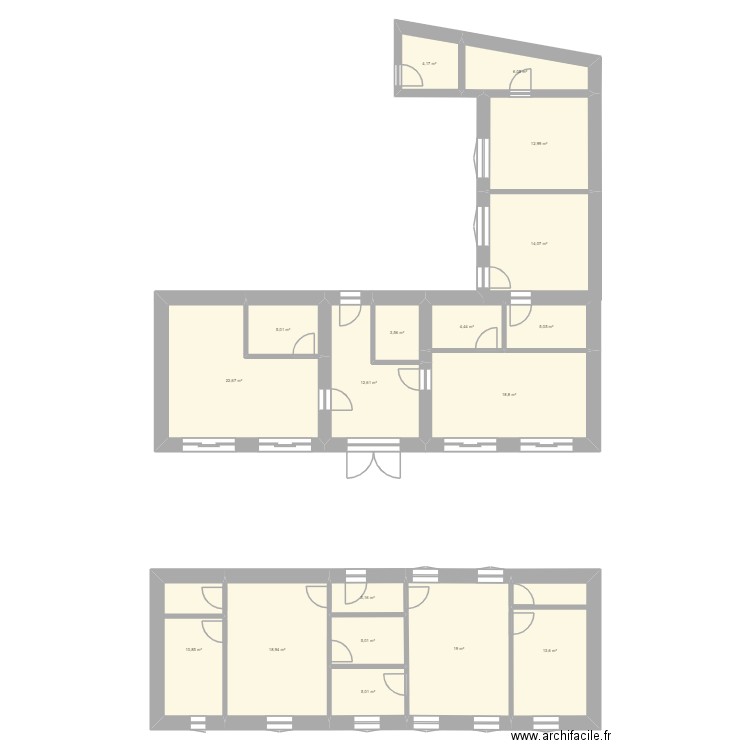 verquin. Plan de 18 pièces et 185 m2