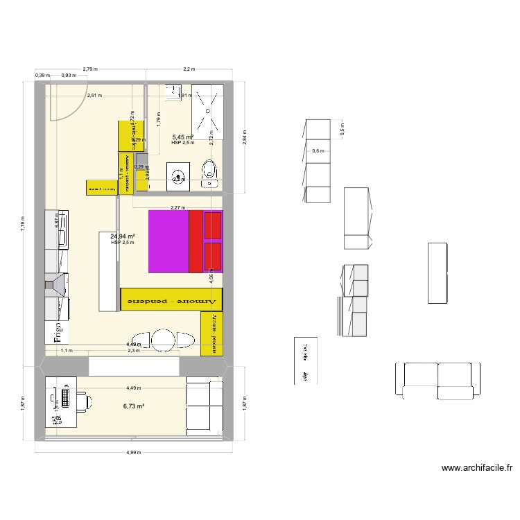 T1 Moa modif avec meuble Bis. Plan de 0 pièce et 0 m2