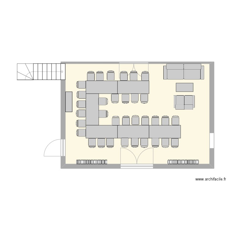 Ecuries. Plan de 1 pièce et 49 m2