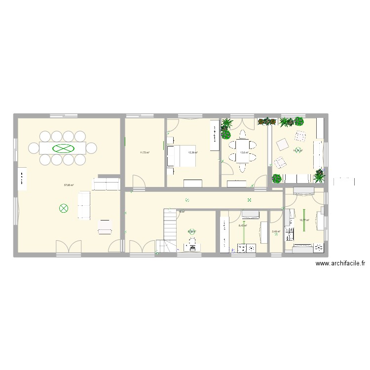 Pavillon déco. Plan de 21 pièces et 324 m2