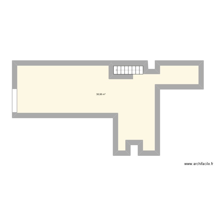 a louer. Plan de 1 pièce et 39 m2