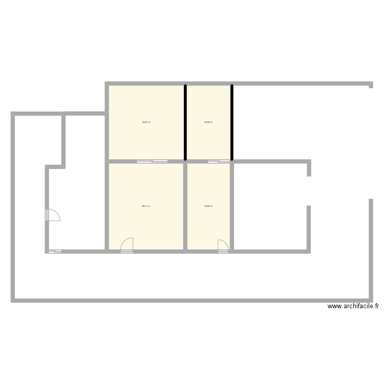 plan plan. Plan de 4 pièces et 116 m2