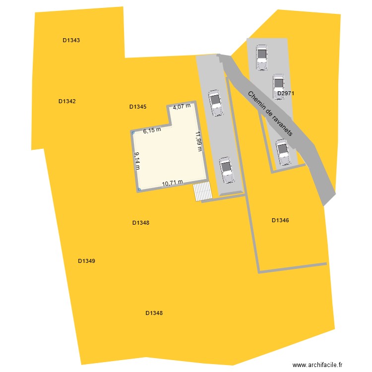 cadastres extérieur. Plan de 5 pièces et 292 m2