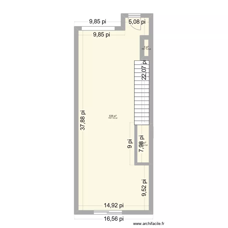 maison. Plan de 3 Pièces et 53 m²