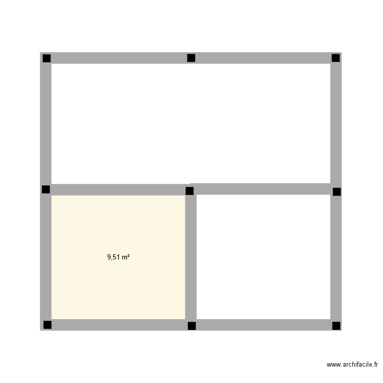 Projet. Plan de 1 pièce et 10 m2