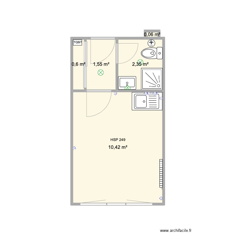 AL EVRY BICHES EXISTANT. Plan de 5 pièces et 15 m2