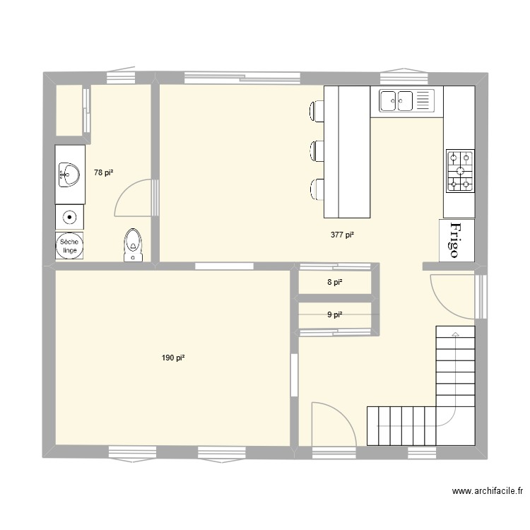 FG-43A. Plan de 5 pièces et 62 m2