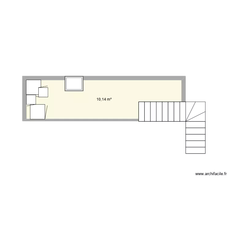 grenier. Plan de 1  et 10 m²