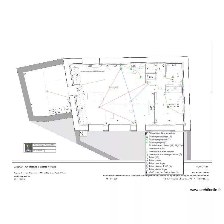 Plan Electrique Plassais RDC. Plan de Plan Electrique Plassais RDC. Plan de