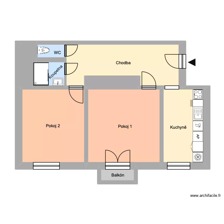 17. listopadu 594, byt 5. Plan de 9 Pièces et 62 m² 17. listopadu 594, byt 5. Plan de 9 Pièces et 62 m²