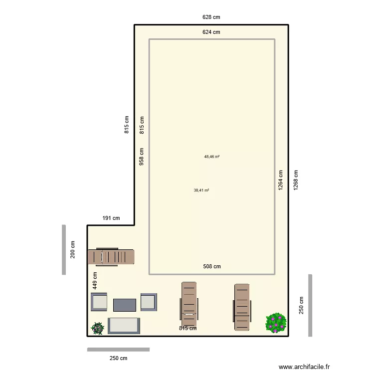 id&eacute;e terrasse piscine suite. Plan de 