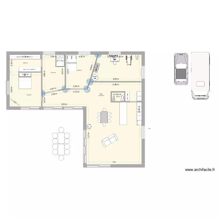 bungalow sur pilotis. Plan de 6 pièces et 159 m² bungalow sur pilotis. Plan de 6 pièces et 159 m²