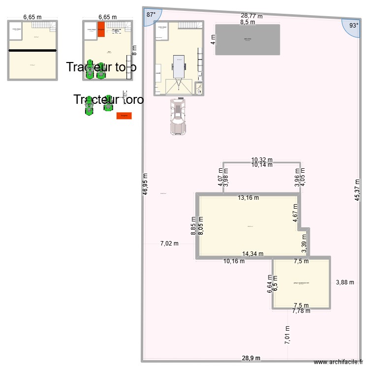abris de jardin. Plan de 12 pièces et 1675 m2