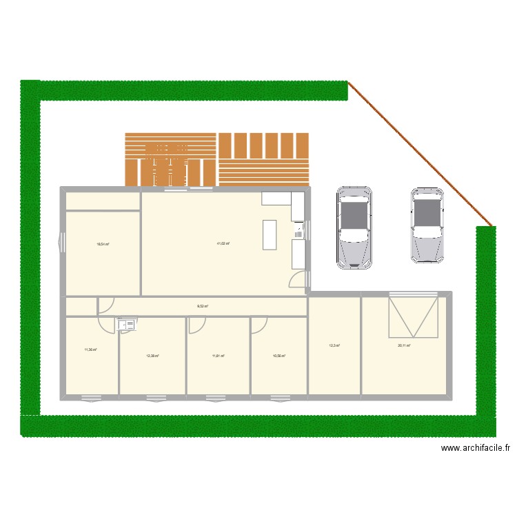 maison brehal. Plan de 9 pièces et 148 m2