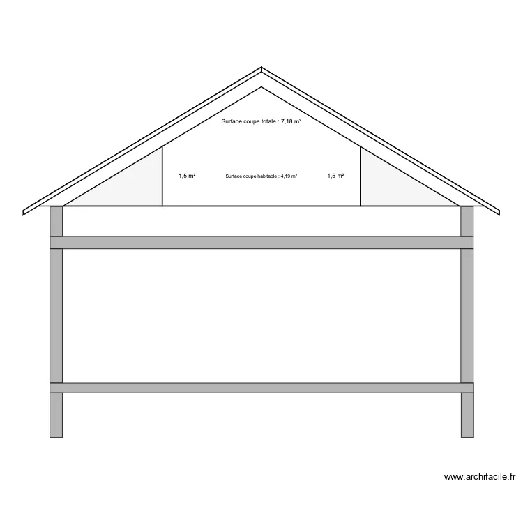 Coupe A. Plan de Coupe A. Plan de