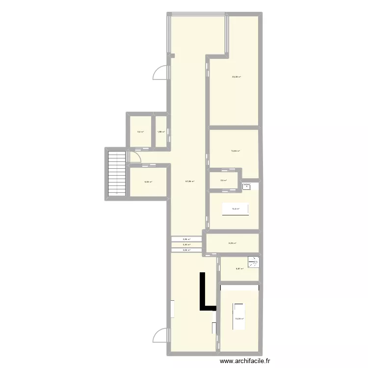 easy beaut&eacute;. Plan de 14  et 151 m²