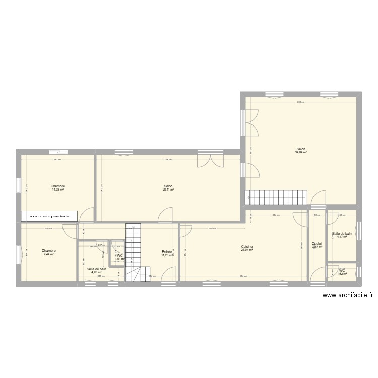 MARIE RDC. Plan de 11 pièces et 137 m2