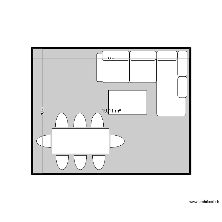 Pergola plan. Plan de 1 pièce et 19 m2