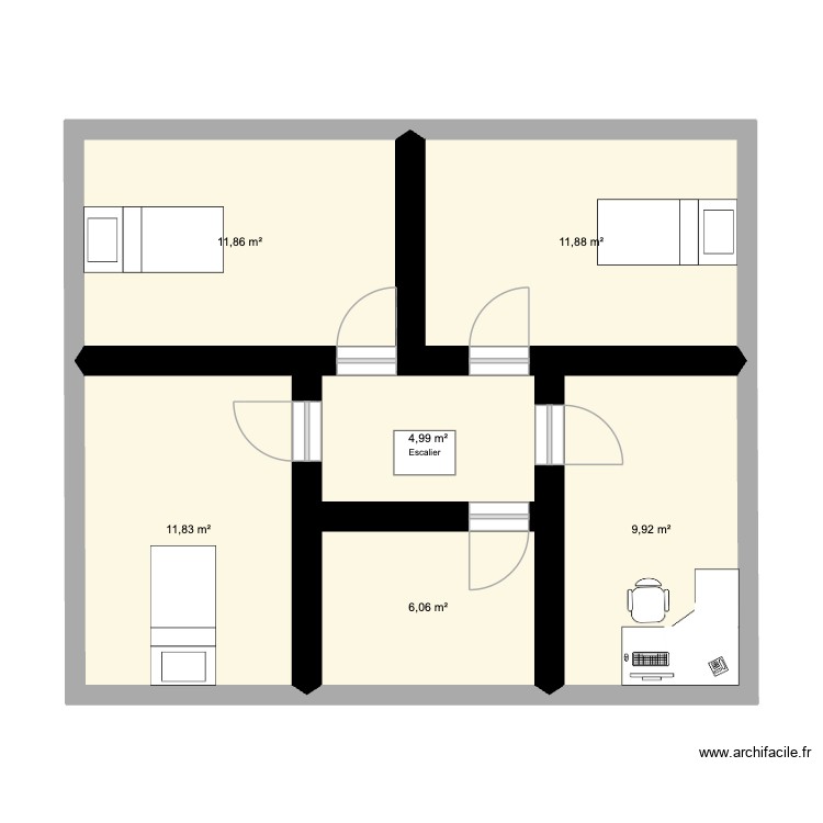 &eacute;tage. Plan de 0 pièce et 0 m2