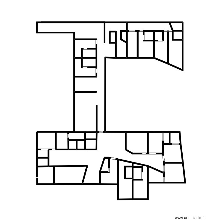 EHPAD . Plan de 14 pièces et 21 m2